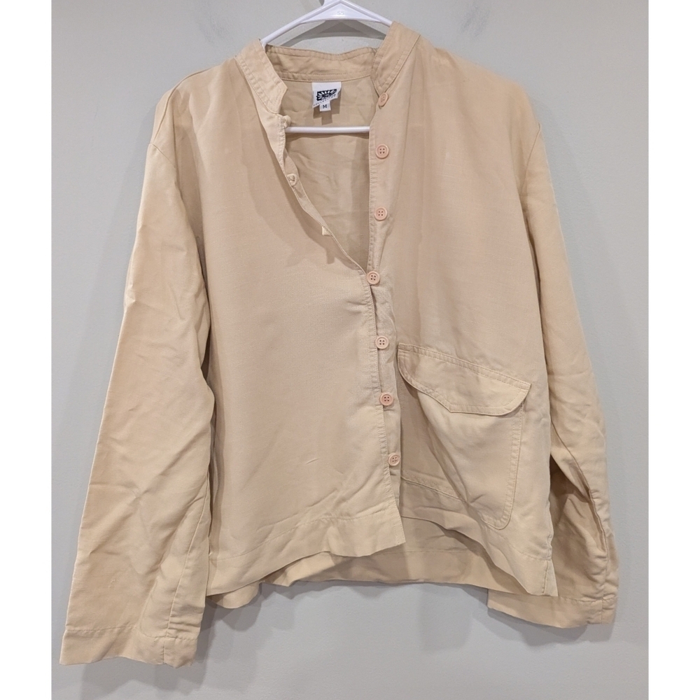 Johnny Was Vintage Lagenlook Yellow Shirt Jacket With Pocket Size Medium